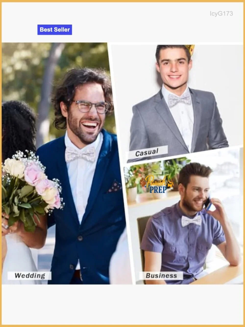 Pre-Tied Satin Bow Tie for Men, Adjustable Floral Pattern Formal Wedding